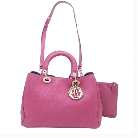 Christian Dior Pink/Magenta Lady Dior Bag Rare - Picture 1 of 11